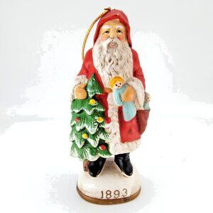 Vintage 1989 Memories of Santa of 1893 Bisque Porcelain Figurine Ornament 5"